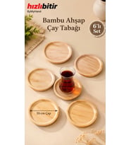 ByMyHand Bambu Doğal Ahşap Yuvarlak Bardak Altlığı 6'lı Set 10 Cm