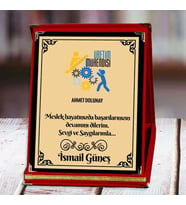 Üretim Mühendisi Baskılı Plaket (2. Tasarım)  Kişiye Özel (Kırmızı)