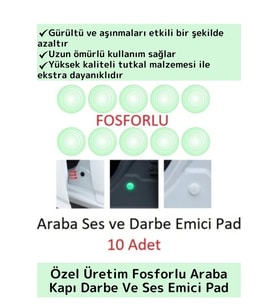 Özel Üretim Uzun Ömürlü Oto Araç Otomobil Gürültü Darbe Çizilme Önleyici Fosforlu Koruyucu Ped 10'lu