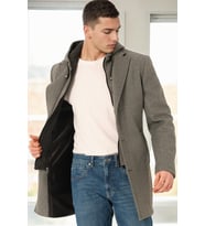 PLT8376 DEWBERRY ERKEK PALTO-KOYU GRİ-2