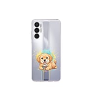 Tecno Pova 3 ile Uyumlu Splash Köpek Tasarımlı Şeffaf Silikon Kılıf