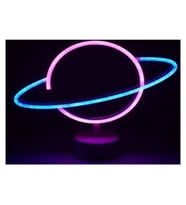 Neon Işıklı Satürn Lamba Pil+usb Mz-503