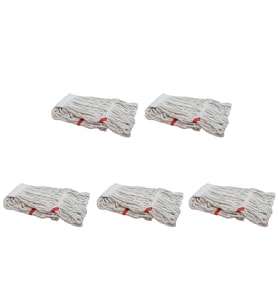 Cod-Ex Geniş Yedek Islak Mop Paspas Başlığı Püskül - Pamuklu - 500 Gram. - 25 Cm. - Beyaz - 5 Adet