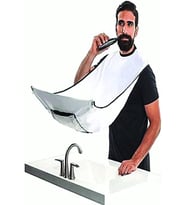 Sakal Traş Önlüğü, Standart Sakal Kesme Örtüsü Berber/Kuaför Önlüğü Beyaz Tela Kumaş Çok Amaçlı Vantuzlu Pratik Kes & Temizle