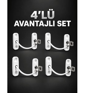 Pencere Güvenlik Kilidi Anahtarlı Çocuk Emniyet Kilidi 4’lü Set