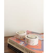 TERRAZZO 2'Lİ DEKORATİF TEALIGHT MUMLUK