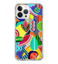 PrintiFy Apple iPhone 13 Pro Uyumlu Retro Color 6 Baskılı Şeffaf Köşe Korumalı Antişok Kılıf