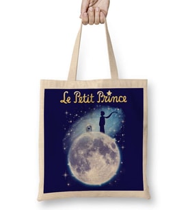 Le Petit Prince Küçük Prens 04 Bez Çanta Uzun Saplı