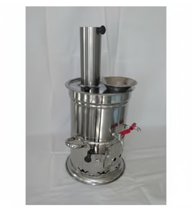 Kızılelmada Paslanmaz Alüminyum Alaşımlı Çelik Kömürlü Semaver – 5 Litre – Bahçe & Piknik Tipi
