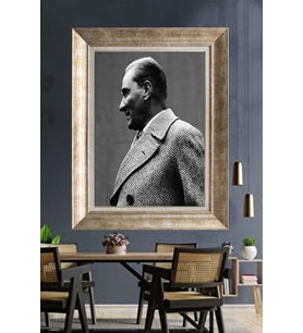 Gümüş Çerçeveli Atatürk Tablo ds235