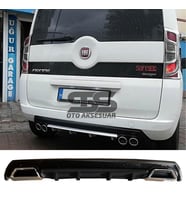Fiat Fiorino Difüzör Arka Tampon Eki 2 Egzoz Çıkışlı Siyah Lüx Tip