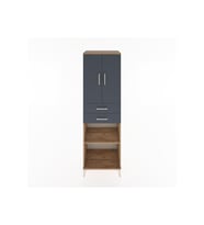 Hyperion Dolap 4 Raflı 2 Çekmeceli 2 Kapaklı 60x44x195 Çam-Antrasit