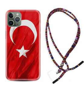Apple iPhone 11 12 13 14 Pro Max Kılıf Boyun Asklı Rasta Silikon Şanlı Türk Bayrağı 4 1401