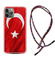 Apple iPhone 11 12 13 14 Pro Max Kılıf Boyun Asklı Rasta Silikon Şanlı Türk Bayrağı 4 1401