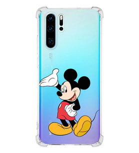 Huawei P30 Pro  Köşe Korumalı Antişok Kapak Mickey Mouse Tasarımlı Şeffaf  Kılıf