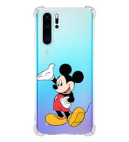 Huawei P30 Pro  Köşe Korumalı Antişok Kapak Mickey Mouse Tasarımlı Şeffaf  Kılıf