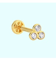 Altın Üçtaş Tragus Piercing 14 Ayar