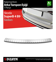 S-Dizayn Skoda SuperB B8 Makyajlı SD Krom Arka Tampon Eşiği 2019 Üzeri