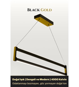 Orion Gold Lineer LED Sarkıt Avize – Kumandalı Dim Edilebilir – Yukarı & Aşağı Işık