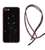 Apple iPhone 5 6 7 8 Plus Se XR Kılıf Boyun Asklı Rasta Silikon Line Planet 1736