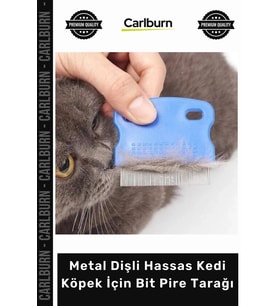#Petshop Profesyonel Ergonomik Kaymaz Saplı Metal Dişli Hassas Kedi Köpek İçin Bit Pire Tarağı