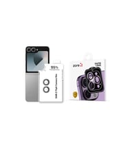 Samsung Galaxy Z Flip 6 Uyumlu Zore CL-11 Safir Parmak İzi Bırakmayan Anti-Reflective Kamera Lens Koruyucu (Gümüş)
