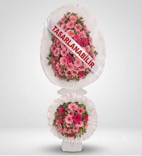 Pembe Gerberalı Çelenk