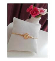 Altın Sedef Ayarlanabilir Kadın Gold Asansörlü S Harf Bileklik (Karışık)