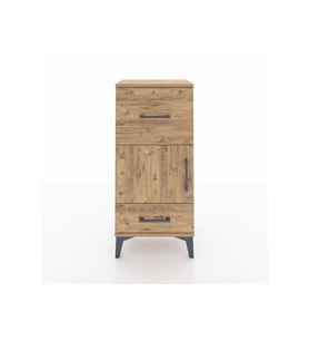 Arges Komodin Tek Raflı 2 Çekmeceli Tek Kapaklı 44x30x96 Çam-Çam