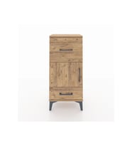 Arges Komodin Tek Raflı 2 Çekmeceli Tek Kapaklı 44x30x96 Çam-Çam