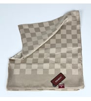Kroren Krep Jakarlı Dama Desen Şal - 70 x 190 - 7379