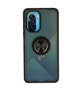 Xiaomi Redmi K40 Kılıf Montreal Yüzüklü Silikon Kapak - Siyah