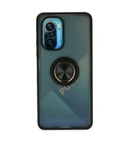 Xiaomi Redmi K40 Kılıf Montreal Yüzüklü Silikon Kapak - Siyah