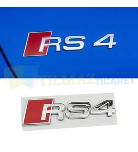 Audi RS4 Bagaj Logo Yazı Arma Amblem Paslanmaz Çelik