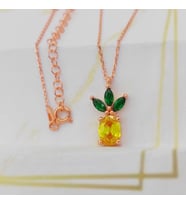 Gümüş Zirkon Taşlı Ananas Kolye 925 Ayar (Karışık)
