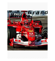 Michael Schumacher 2004 F1 Aracında Tablo Ahşap Poster Dekoratif