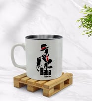 BK Gift Kişiye Özel Baba Godfather Tasarımlı İçi Siyah Renkli Kupa Bardak Model 18