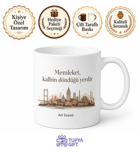 Hemşehriye Ofis Hediyesi Baskılı Kupa Bardak Hemşehri Hatıra Hediye