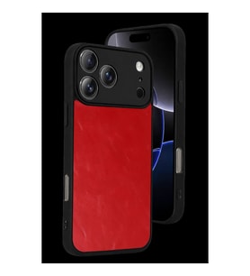 İphone 17 Pro Max Aras Deri Kapak - Kırmızı