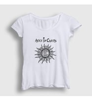 Presmono Kadın Beyaz Gray Alice In Chains T-Shirt 7609tt (Beyaz)