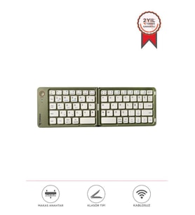 Torima TK-08 Yeşil Kablosuz Katlanabilir Şarjlı Taşınabilir Mini Bluetooth Klavye