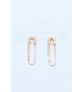 Zirkon Taşlı Rose Gold Renk Çengelli İğne Küpe