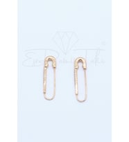 Zirkon Taşlı Rose Gold Renk Çengelli İğne Küpe