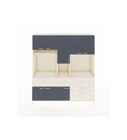 Hyperion Dolap 10 Raflı 6 Çekmeceli 8 Kapaklı 220x44x243 Aytaşı-Antrasit/Aytaşı