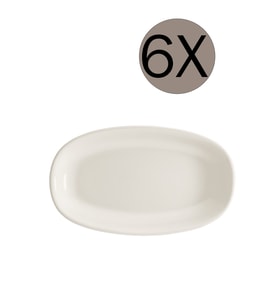 Beyaz Oval Kayık Tabak 19x11 cm 6'lı Set, Şık ve Kullanışlı Tasarım
