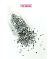 Kesme Cam Boncuk 2mm - 60 Gram - Mat Gümüş - BNC381