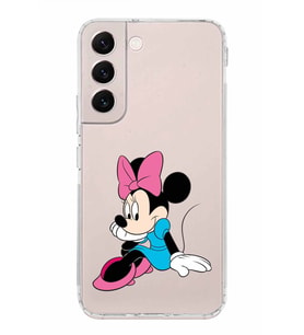 Samsung Galaxy S22  Kamera Korumalı Kapak Minnie Mouse Tasarımlı  Şeffaf  Kılıf