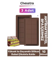 Esnek Bpa İçermez Yüksek Isı Dayanıklı Meşhur Dubai Çikolata Silikon Kalıbı 3 Adet