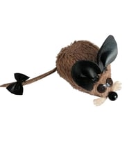 Aspet Bıyıklı Papyonlu Kedi Oyuncağı Peluş Fare 4,5*6-15 cm Taba