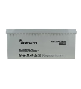 Electro Zirve 12.8V 200Ah Lityum Akü (LifePO4) (Beyaz)